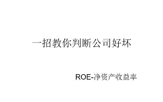 一招教你判断公司好坏ROE哔哩哔哩bilibili