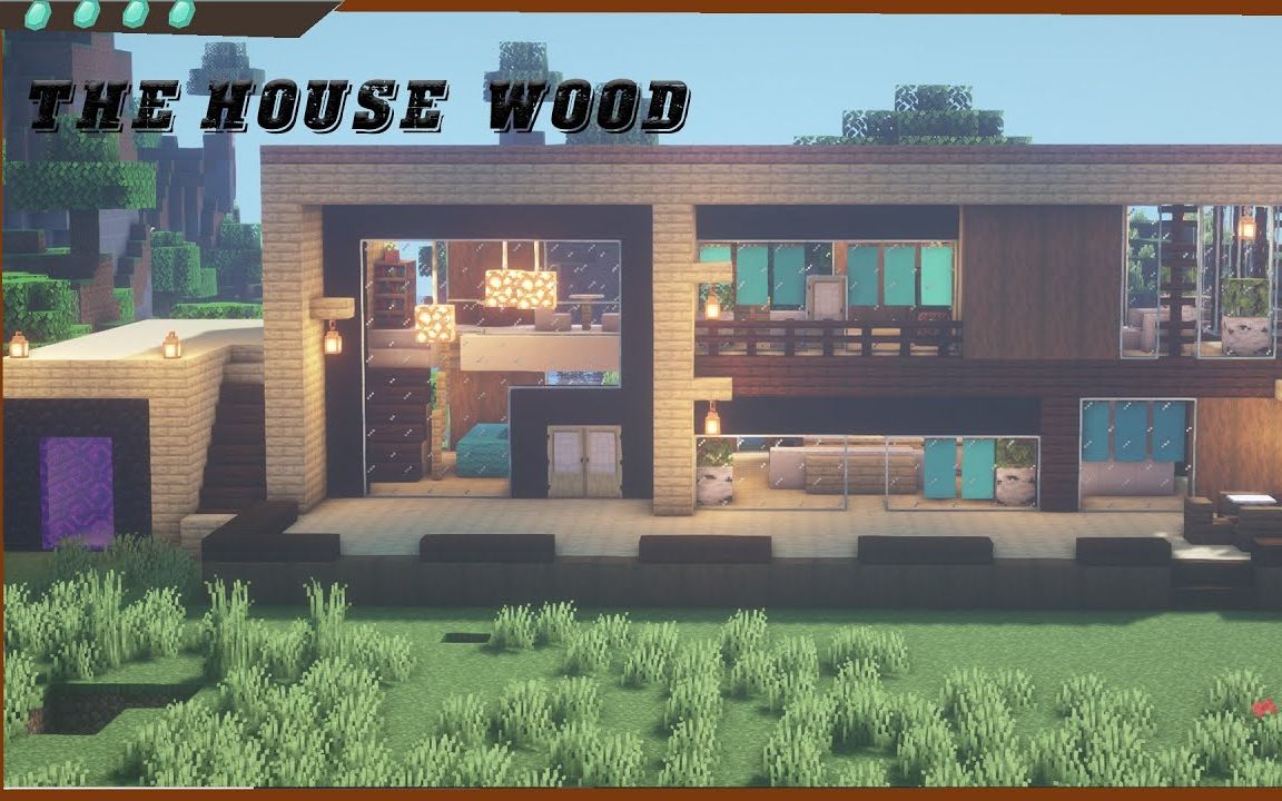 【Minecraft Today】我的世界：现代生存别墅建筑教学｜如何在Minecraft中进行建造_哔哩哔哩_bilibili