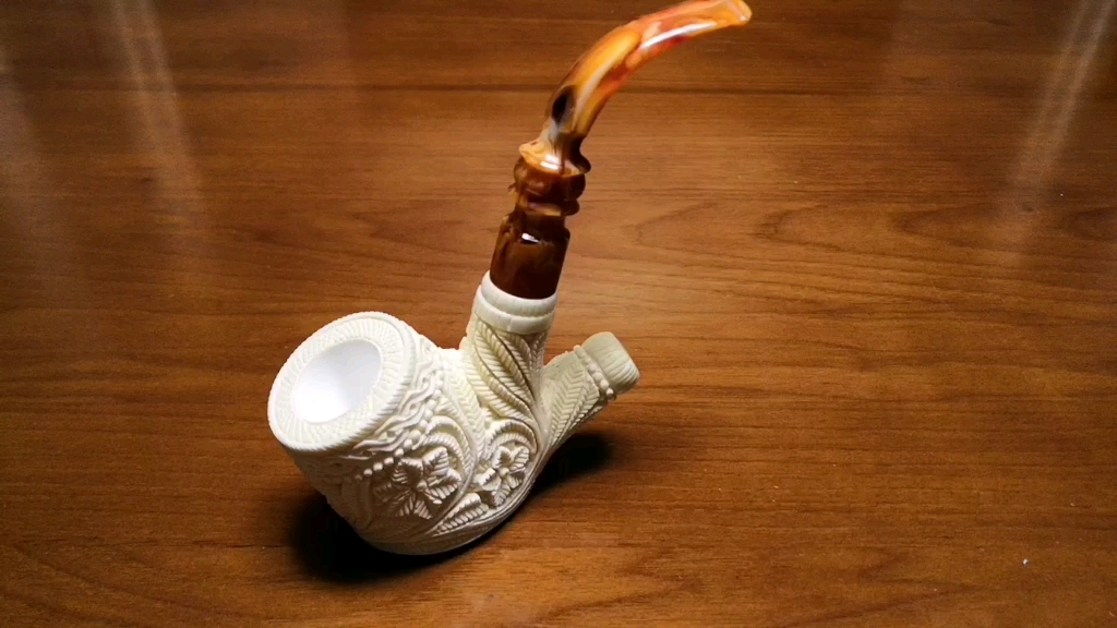 土耳其进口海泡石烟斗 特大号满雕花篮绅士桌斗 medet大师签名斗