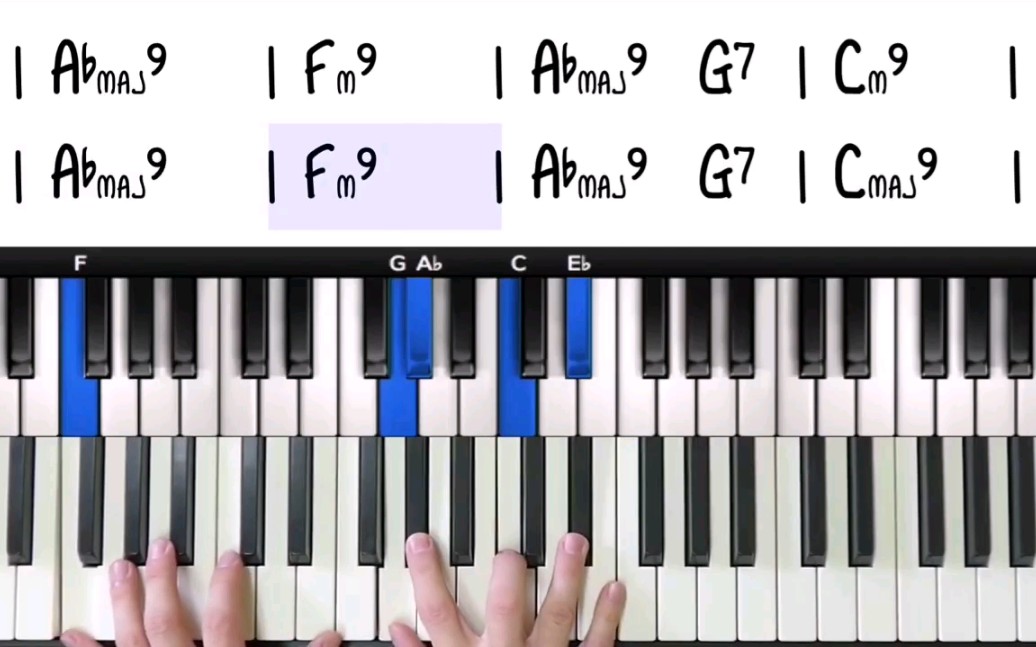 funky放克钢琴键盘教程funky和弦进行练习教学