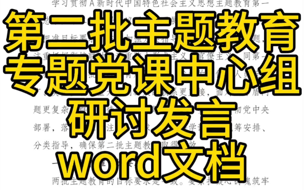 第二批主题教育专题党课中心组研讨发言哔哩哔哩bilibili