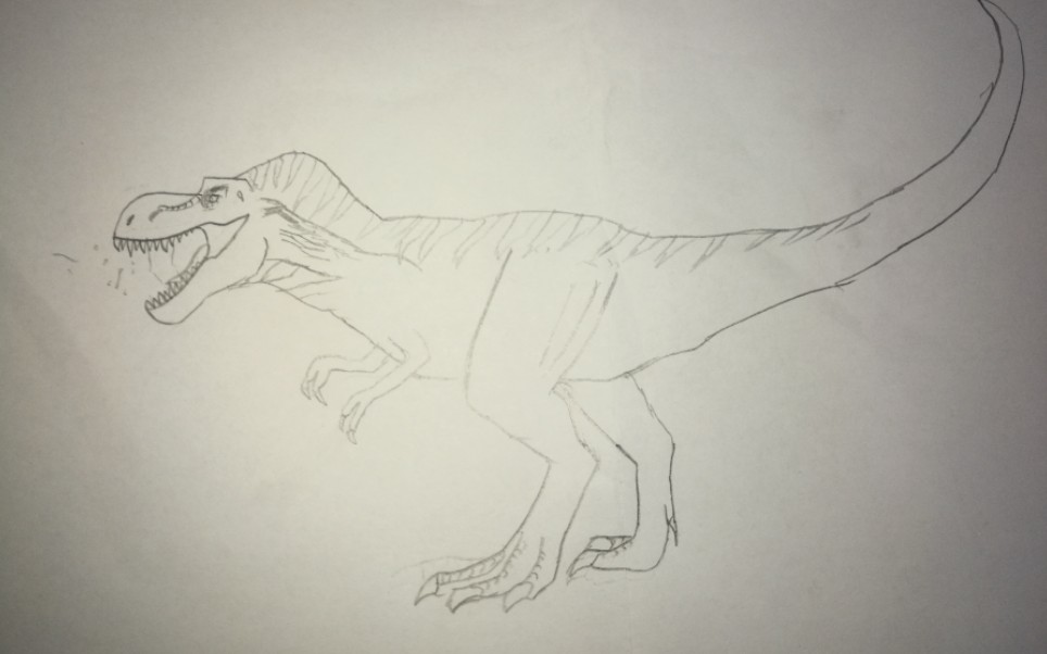 绘画:侏罗纪世界霸王龙,有点瘦