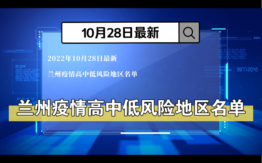 10月28日最新 兰州疫情高中低风险地区名单哔哩哔哩bilibili