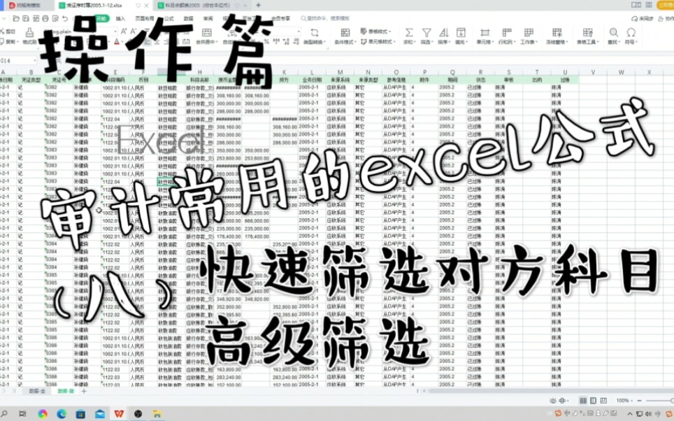 【操作篇】审计中常用的excel公式(八)等间距筛选明细,快速筛选对方科目,批量筛选对方科目,高级筛选使用方法哔哩哔哩bilibili