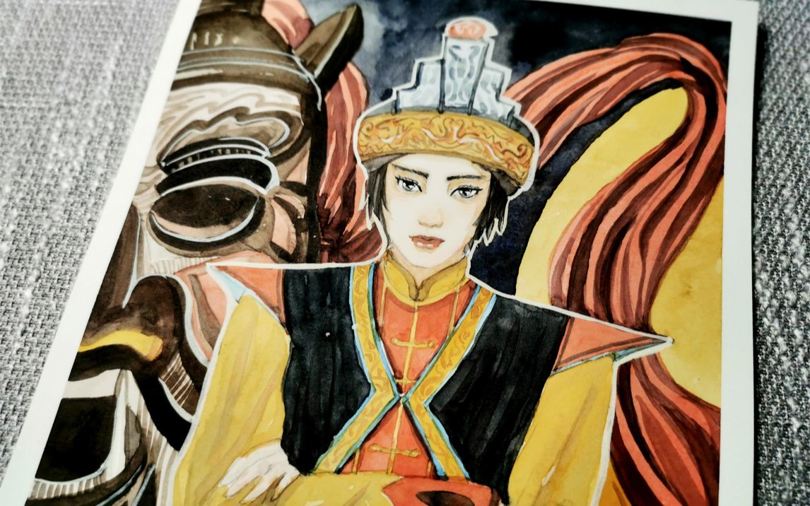 【原创·水彩过程】一位仡佬族小哥哥(原创如初如故系列-48)_哔哩哔哩