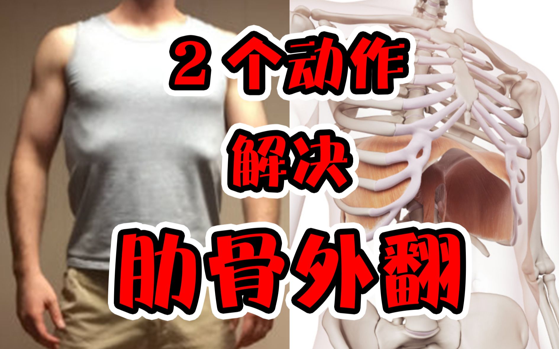 肋骨外翻自救指南!2个动作,每天5分钟,提升气质,拯救体态!