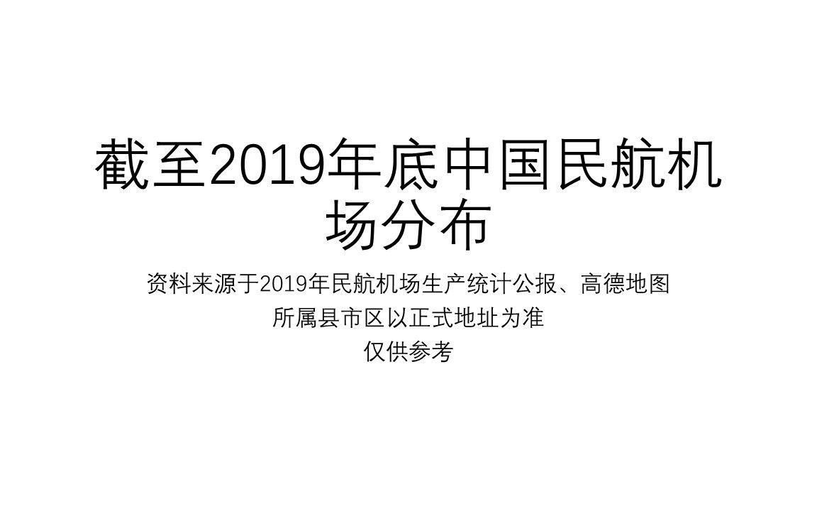 截至2019年底中国民航机场分布【地图填色游戏】哔哩哔哩bilibili