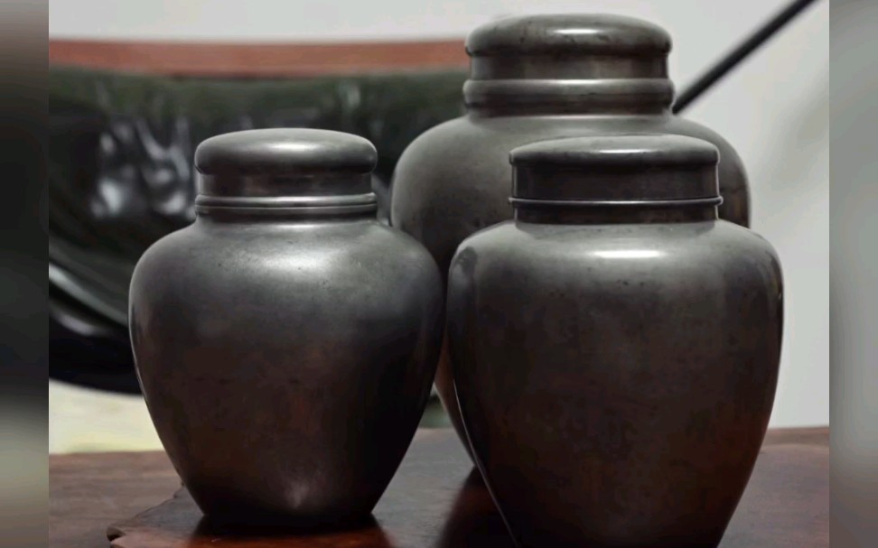 日本 锡罐 古锡 茶叶罐 锡 老锡 茶入 锡罐皮壳老辣 锡斑非常漂亮