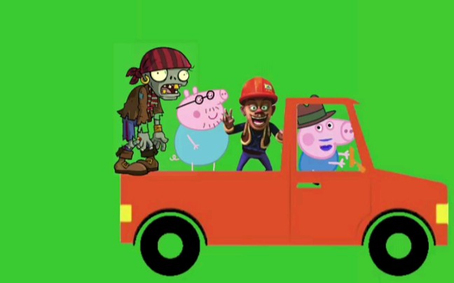 光头强和僵尸都变小了,坐着乔治的小汽车去玩喽