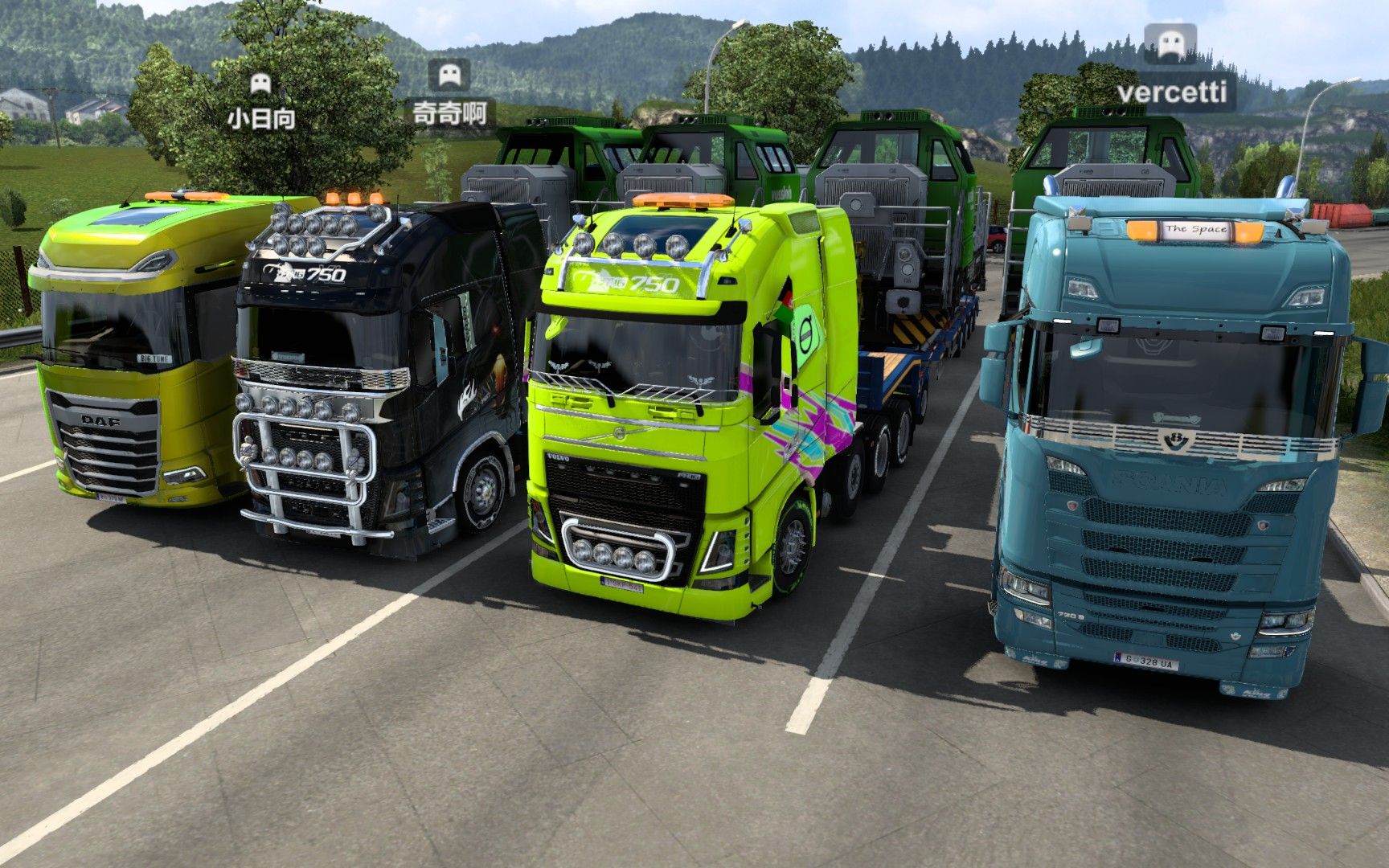 【欧洲卡车2】 联运联机拉重货火车头 安全到达目的地