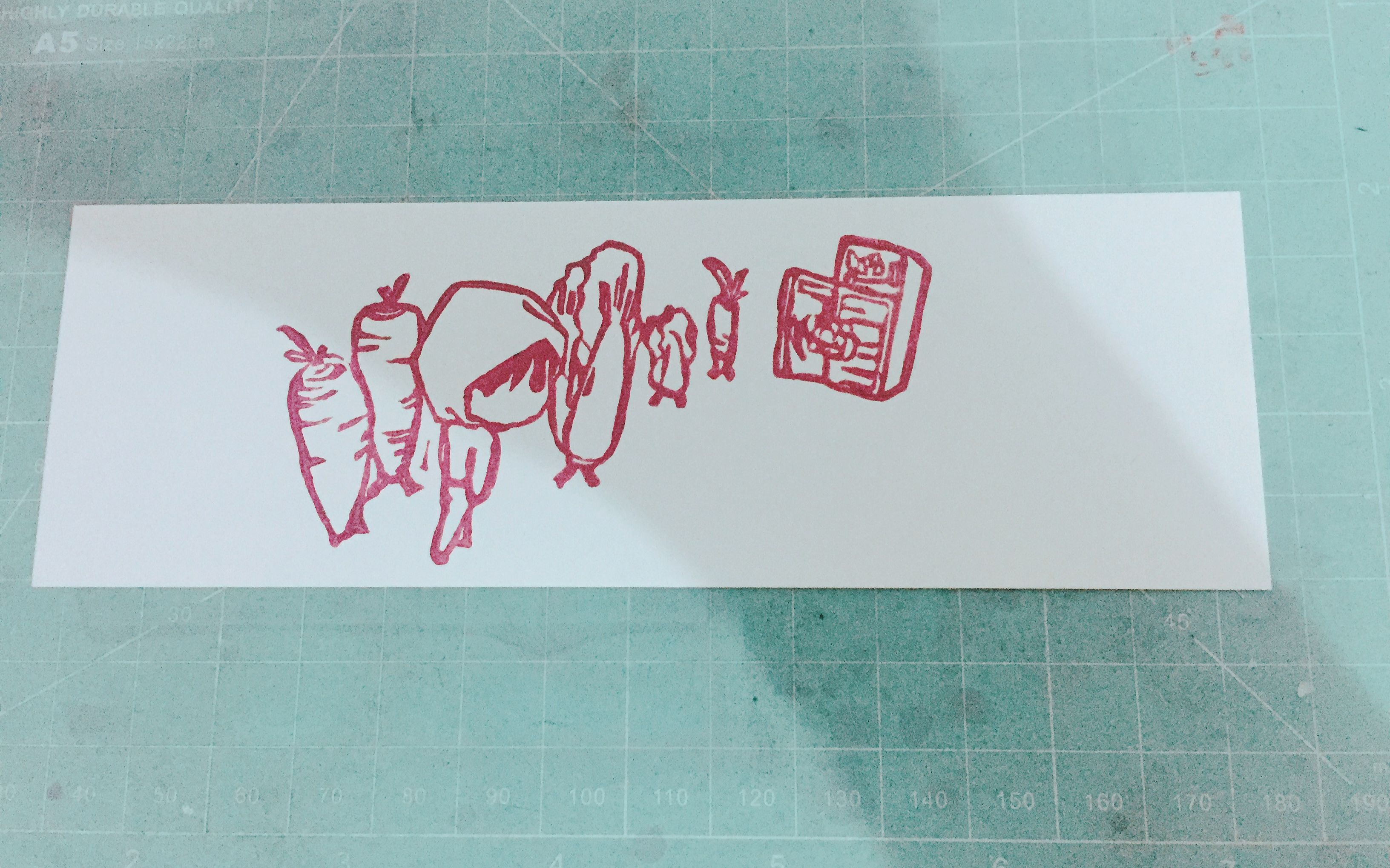 【橡皮章】 制作 过程 q版闷油瓶与胡萝卜