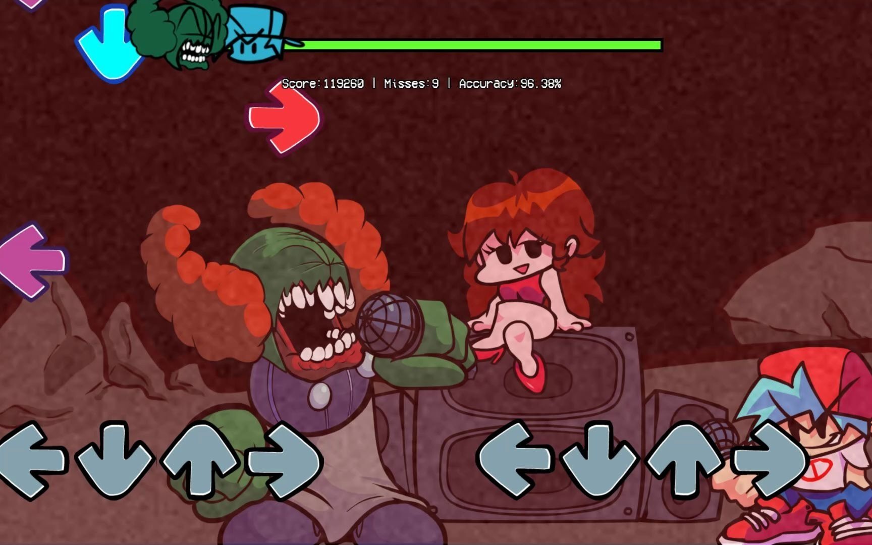 fnf-tricky the clown 4指pass录像_哔哩哔哩_bilibili