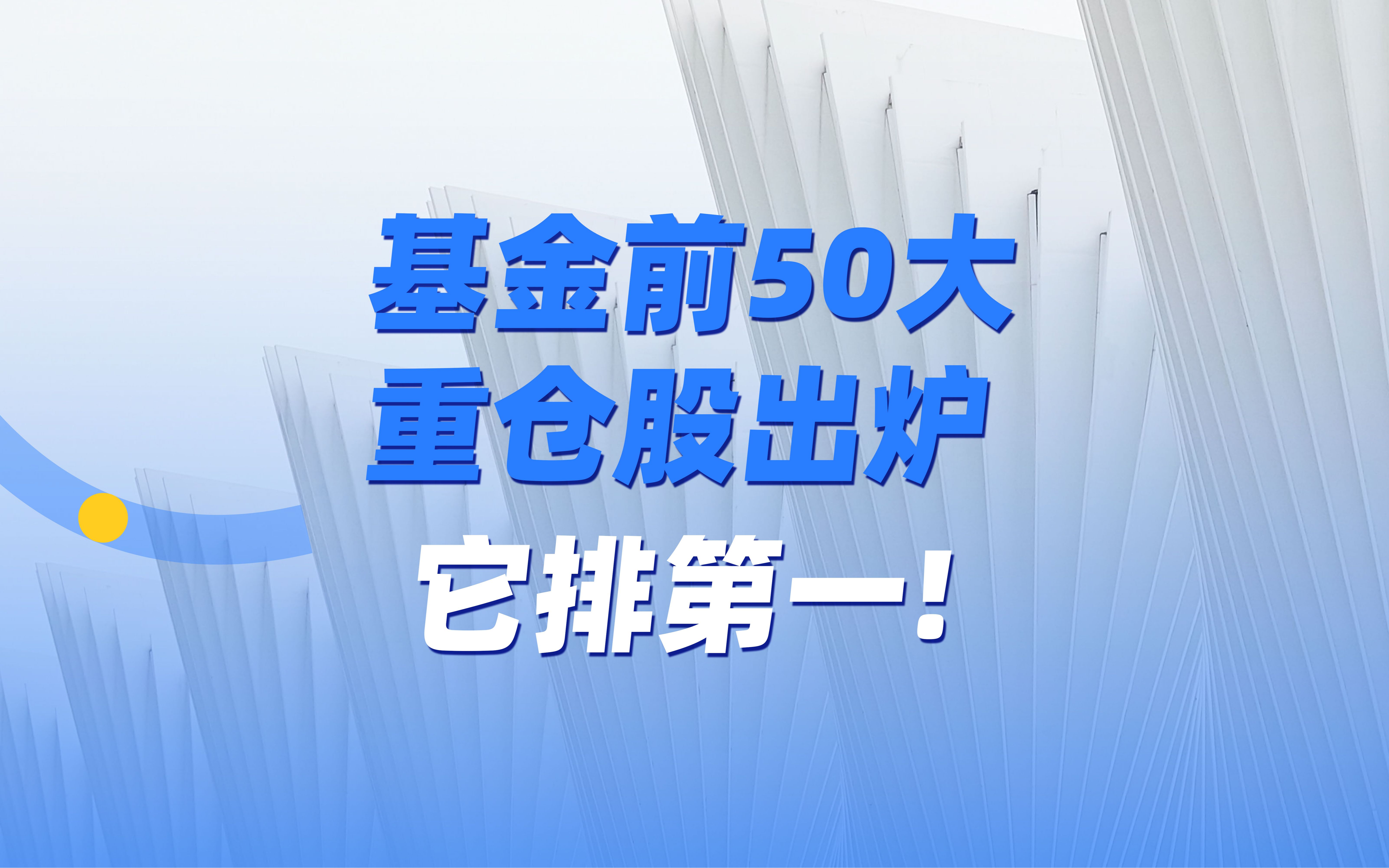 基金前50大重仓股出炉 它排第一哔哩哔哩bilibili