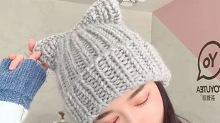 猫耳帽子钩针玩出棒针的效果很有创意的钩织方法 哔哩哔哩 つロ干杯 Bilibili