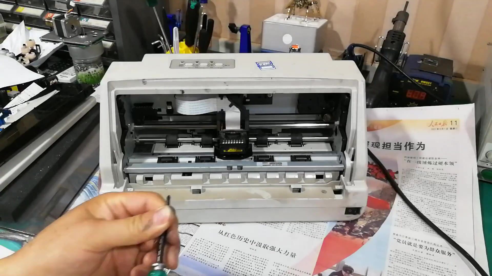 得力630k针式打印机常见问题及打印头断针的更换维修与处理方法