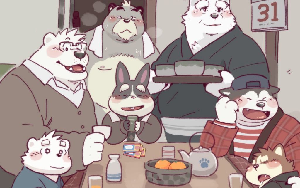 白熊父子狗狗情侣