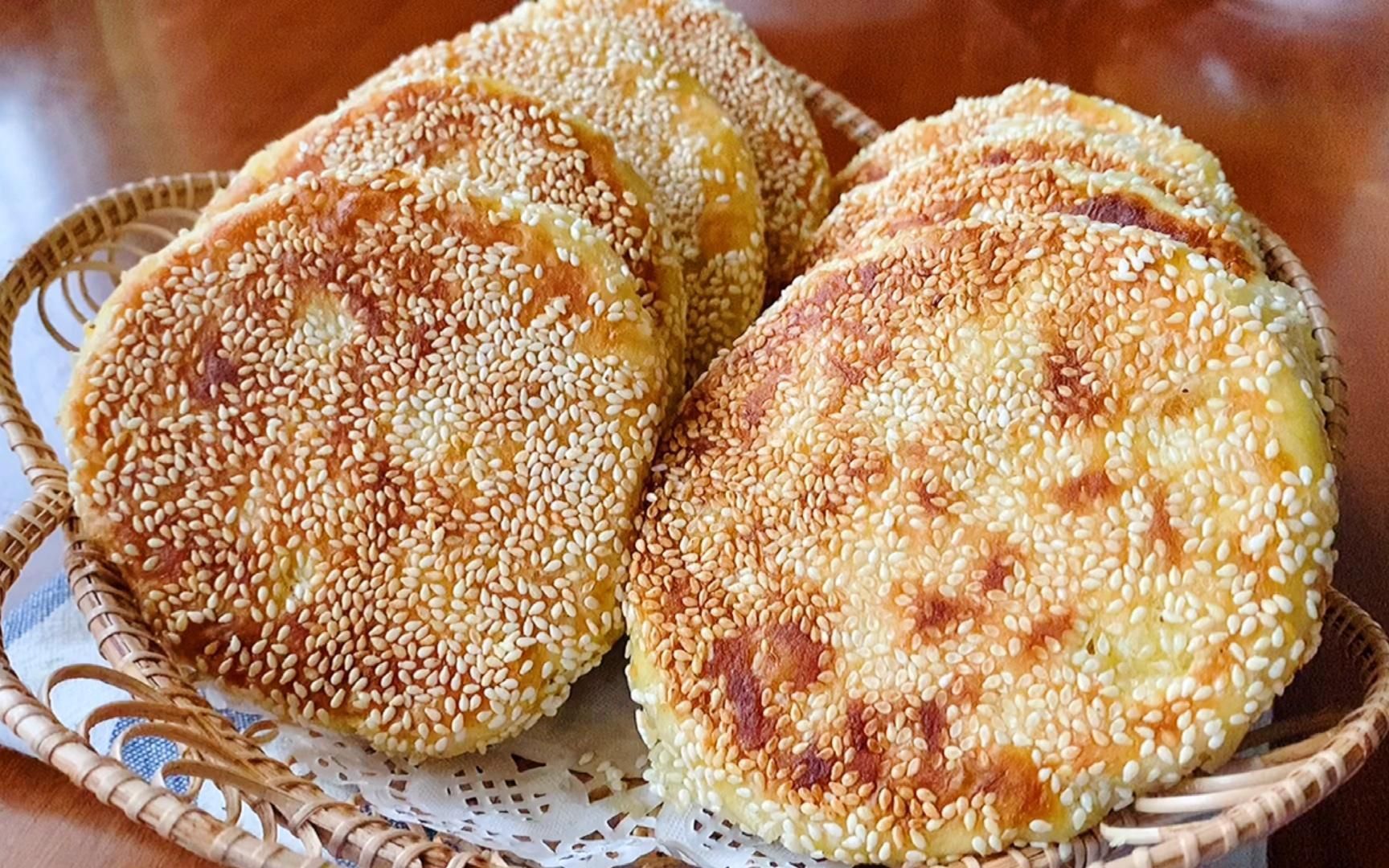 椒盐芝麻千层烧饼:外酥里软,成本只要2元钱,学会不用排队买了