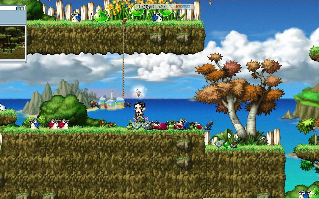 盘点冒险岛最经典隐藏地图之猪的海岸(入口处在花丛中哦)_网络游戏