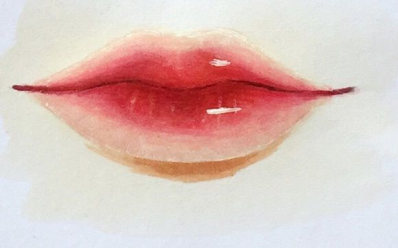 马克笔手绘水灵灵的嘴唇