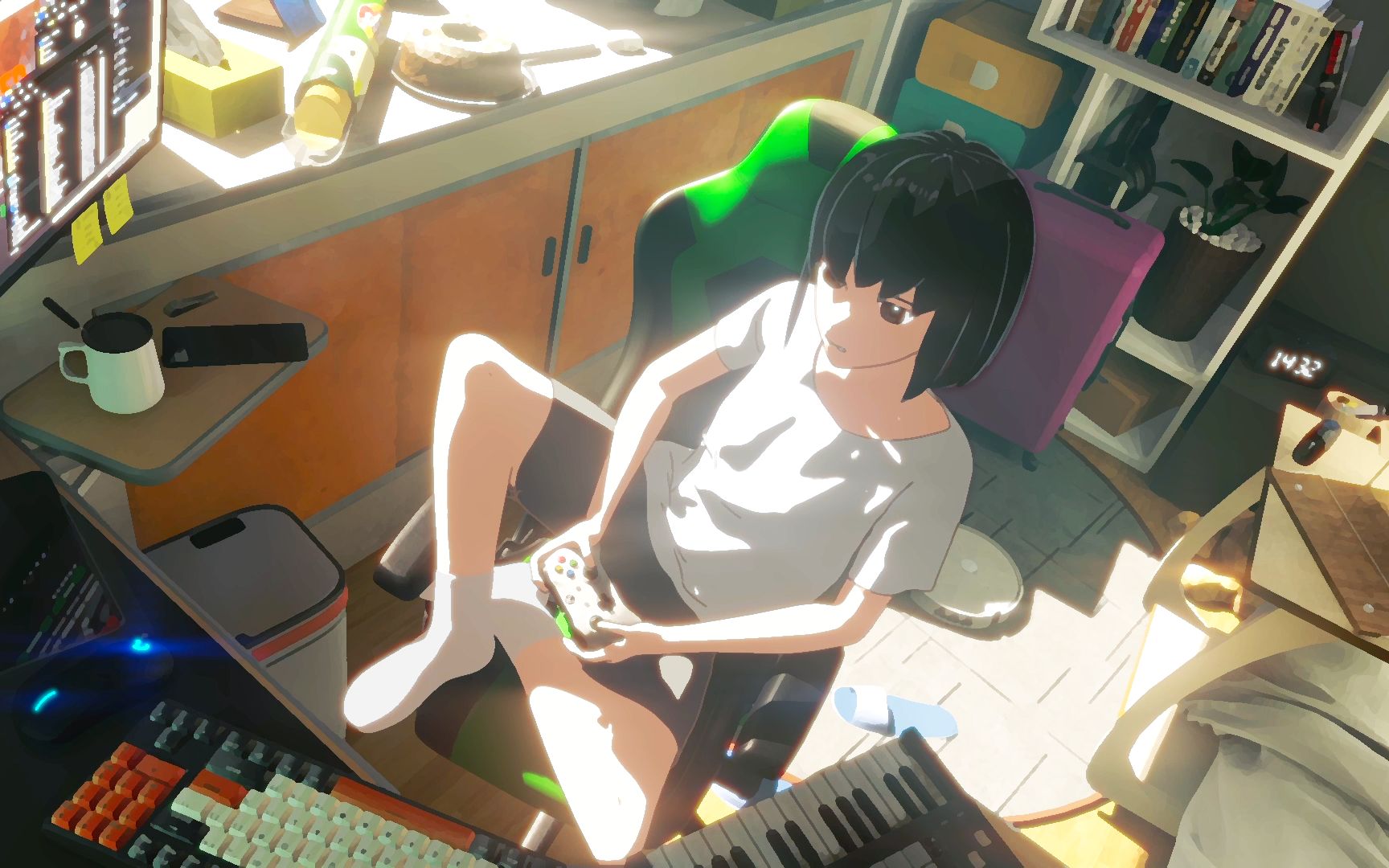 【自制动画】女孩打游戏