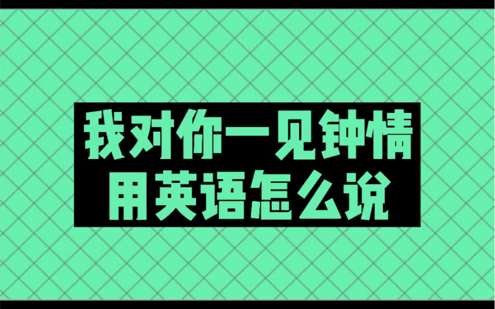 [图]【口语表达】You had me at hello. 我对你一见钟情。