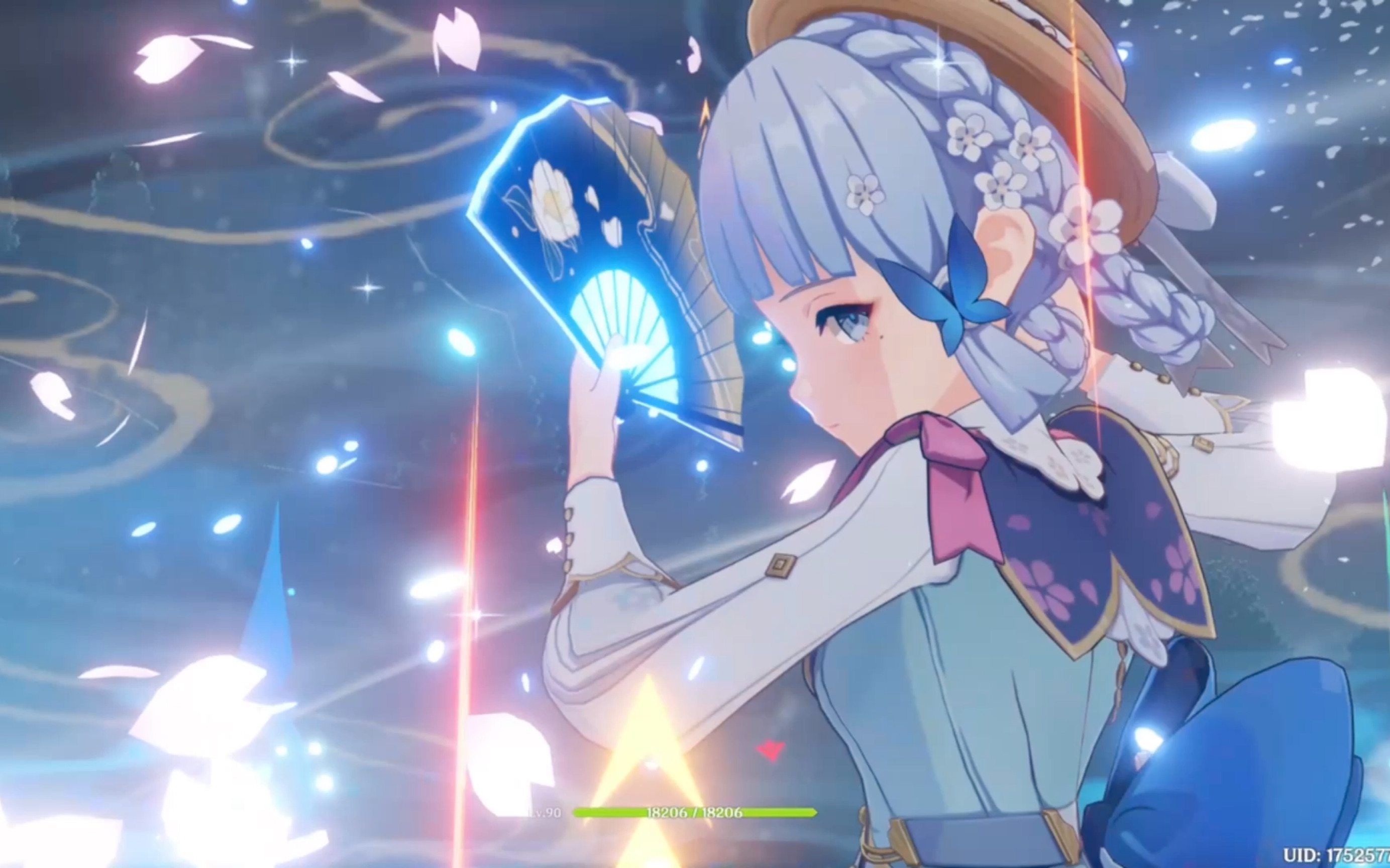 大毕业神里绫华伤害展示,皮肤还挺好看