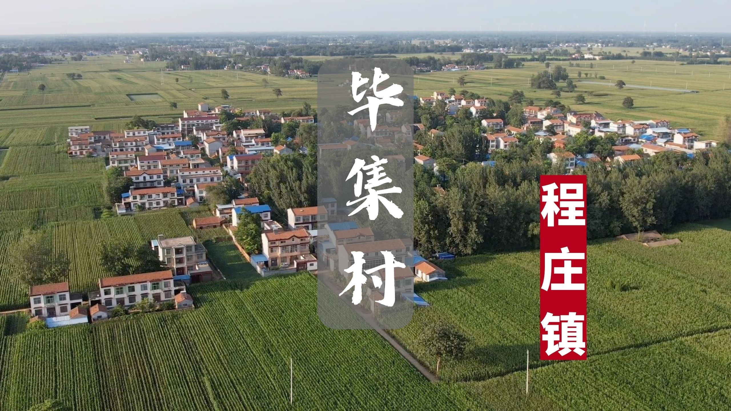 航拍河南农村商丘民权程庄镇毕集村