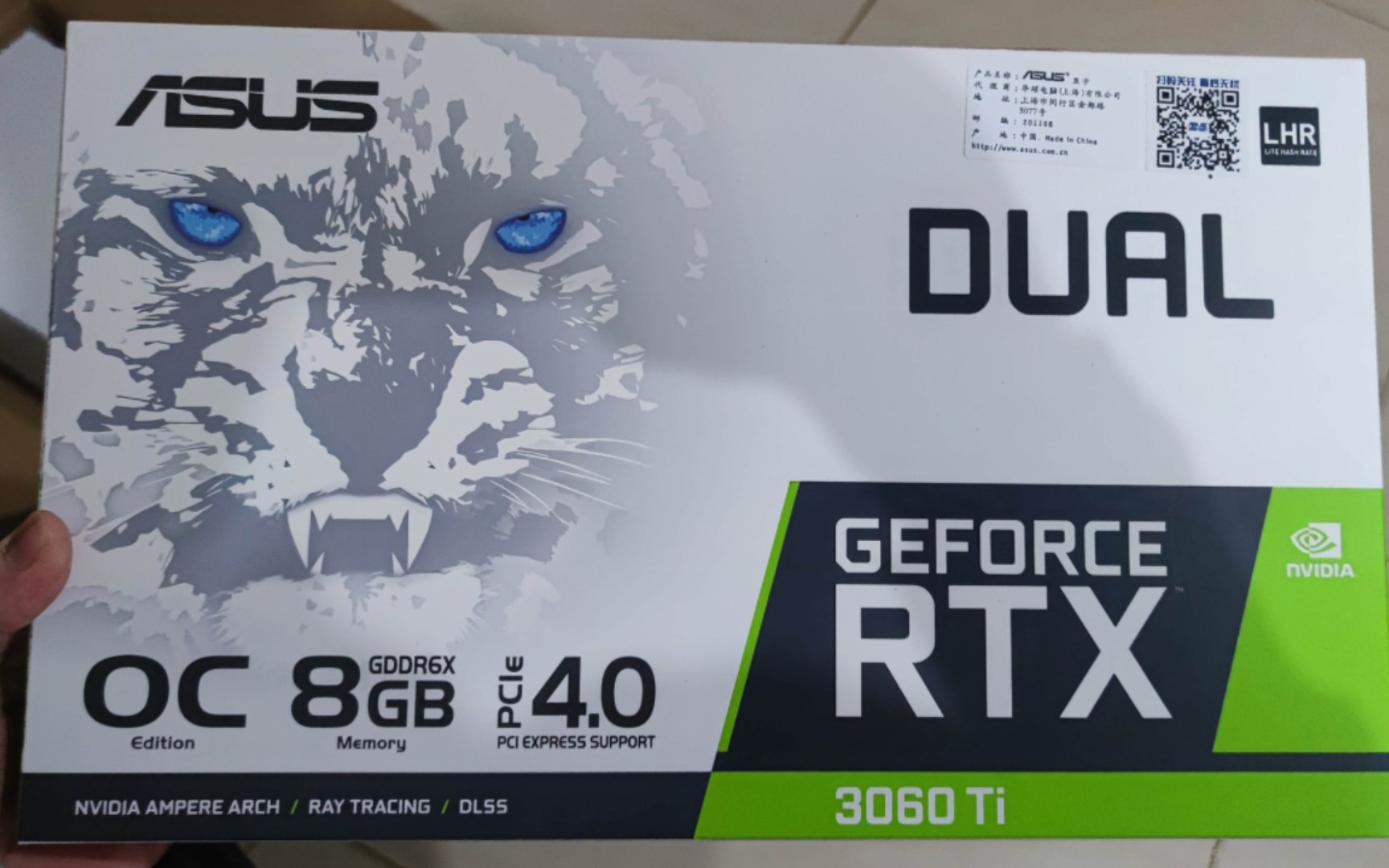 显卡到祸咯!华硕雪豹3060ti g6x白色版开箱