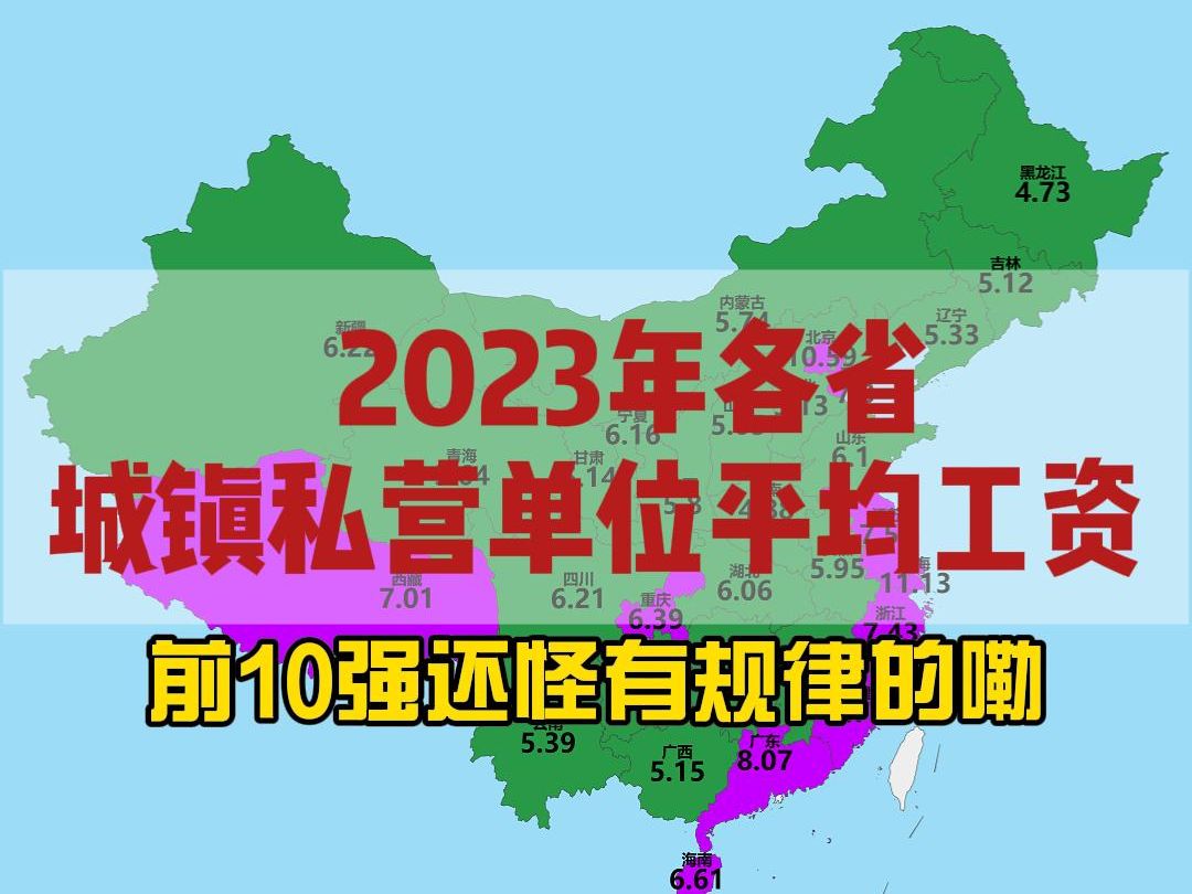 这次总没有拖后腿了,2023年各省城镇私营单位平均工资哔哩哔哩bilibili