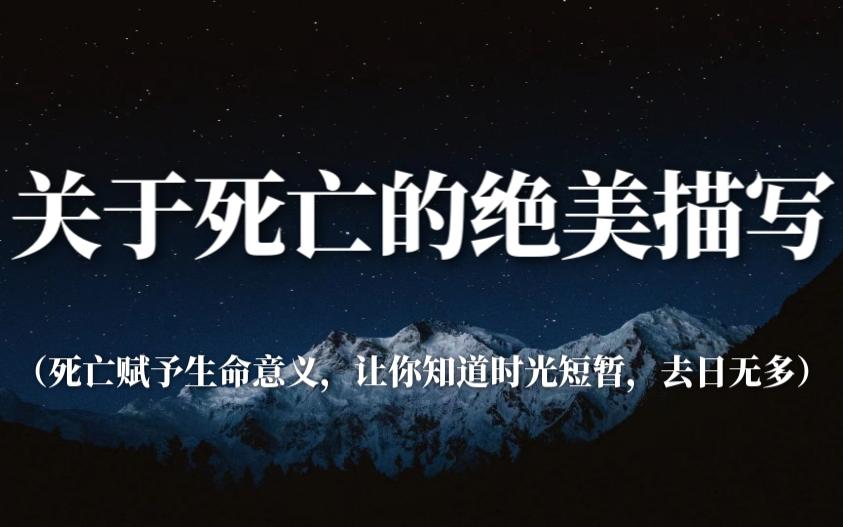 死亡赋予生命意义,让你知道时光短暂,去日无多 | 关于死亡的绝美描写哔哩哔哩bilibili