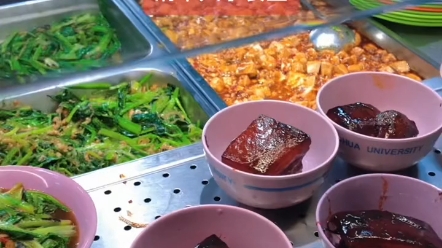 清华大学食堂,又到饭点了,来看看学霸们吃些什么,打饭的阿姨从来不
