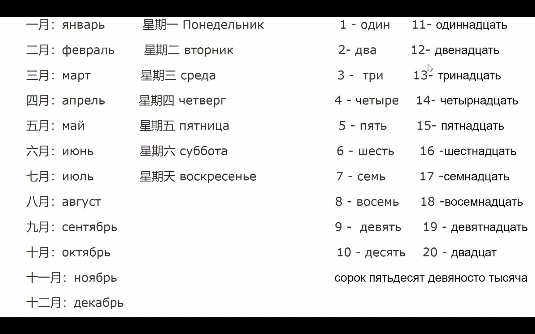 【俄语第十课】从零开始学俄语之数字月份周数哔哩哔哩bilibili