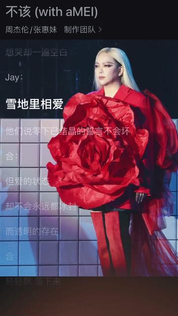 冬天了,又到听这首歌的季节了! 张惠妹,周杰伦《不该》 @张惠妹amei