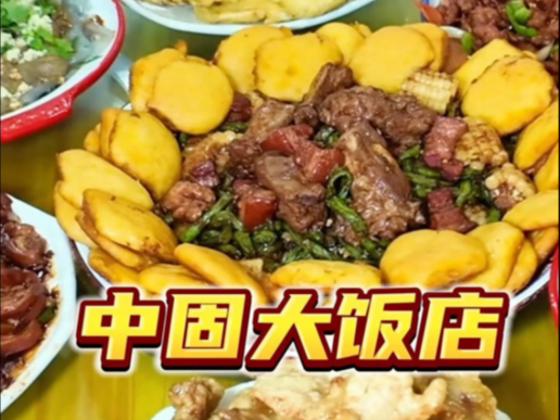 中固大饭店真的名不虚传!东北菜份量也太夸张了!哔哩哔哩bilibili