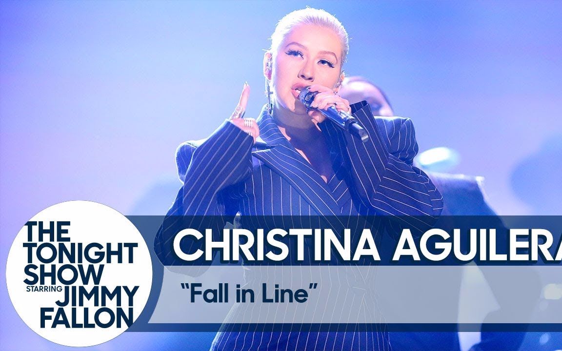 [图]【情绪字幕组】Christina Aguilera - Fall in Line(Live on The Tonight Show)