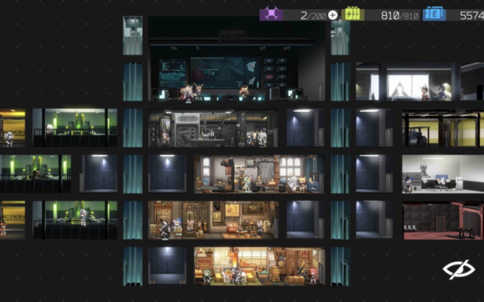 明日方舟基建:个人非常满意的宿舍布置,越往下越亮