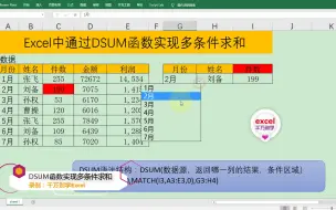 Download Video: Excel中通过DSUM函数实现条件求和