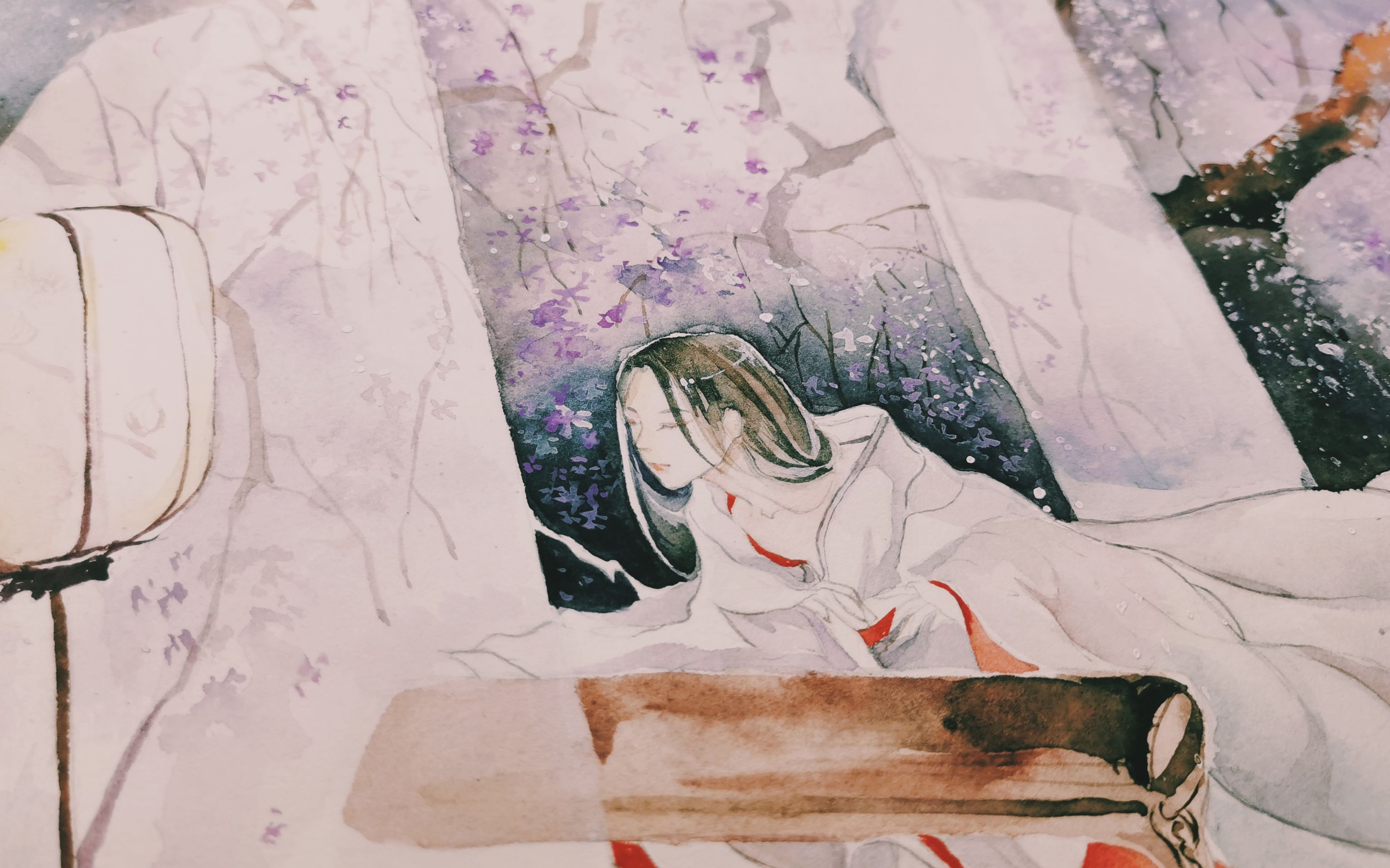 【水彩】聂小倩水彩过程临摹何何舞画集《骨鸟》_哔哩哔哩 (゜-゜)つ