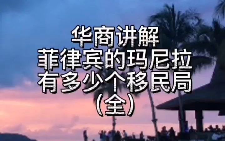 菲律宾的马尼拉有多少个移民局(全)哔哩哔哩bilibili