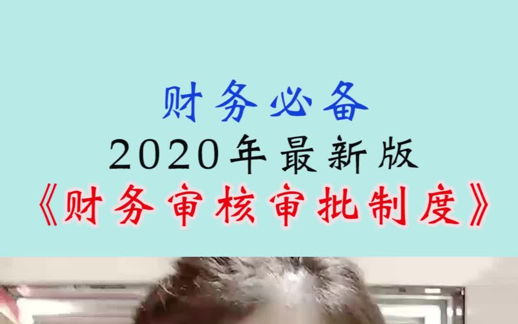 财务必备 2020年《财务审核审批制度》哔哩哔哩bilibili