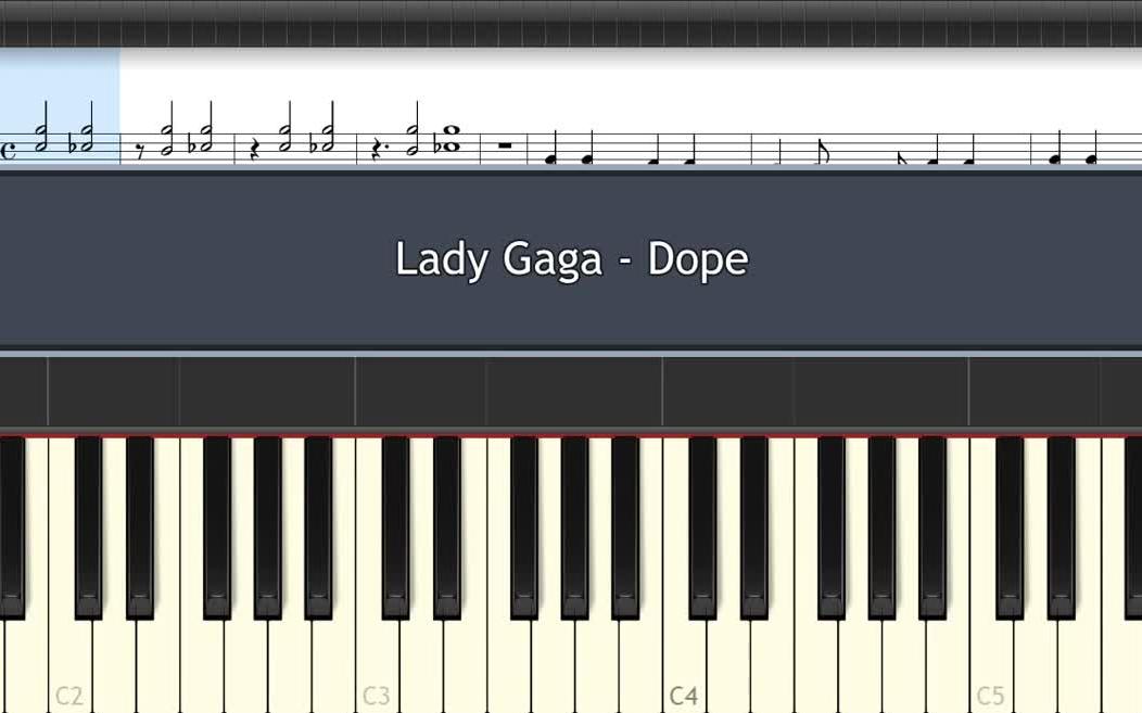 钢琴ladygagadope视频里有谱