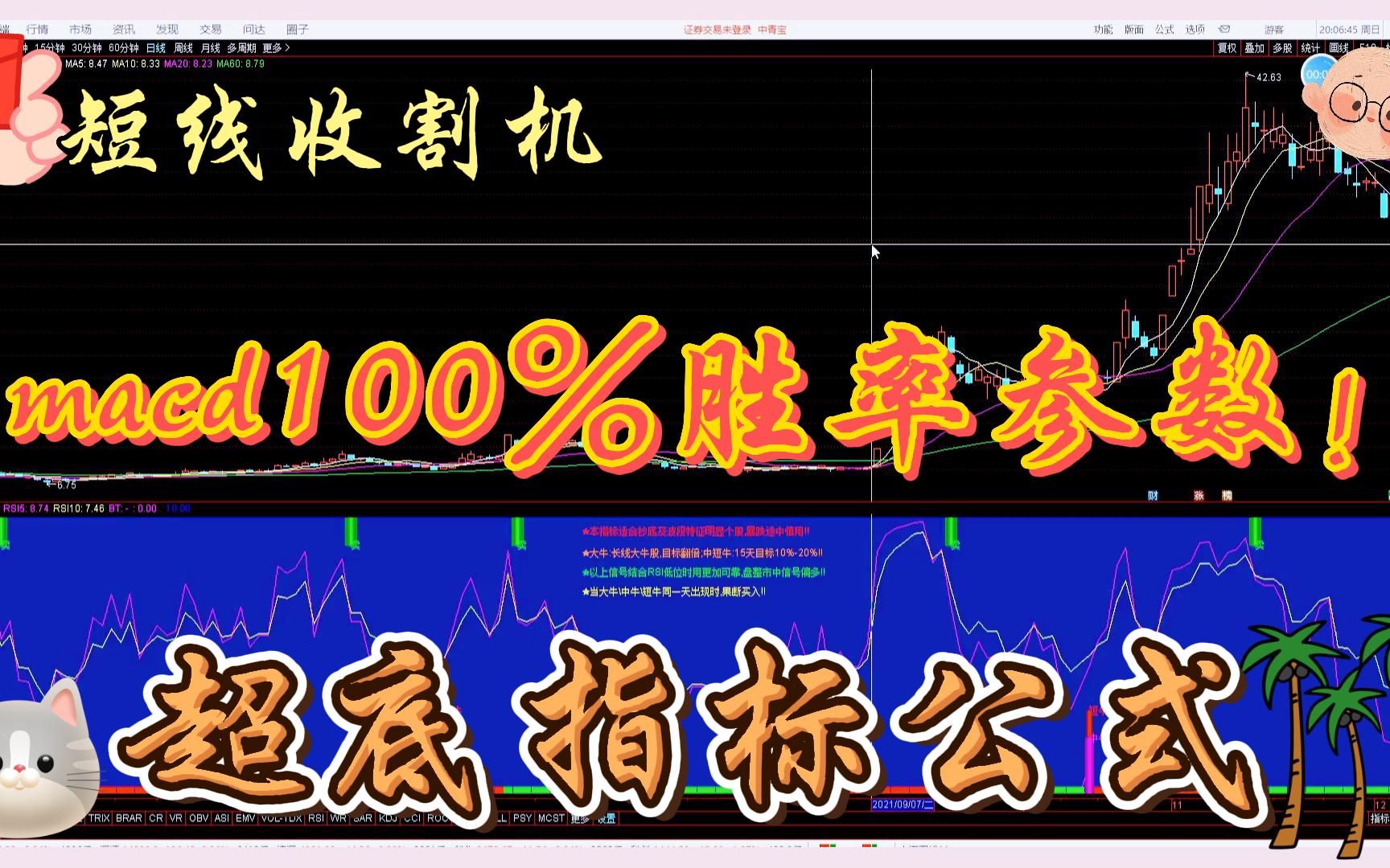 短线收割机:全网独一无二的超底指标公式!macd100%胜率参数!哔哩哔哩bilibili