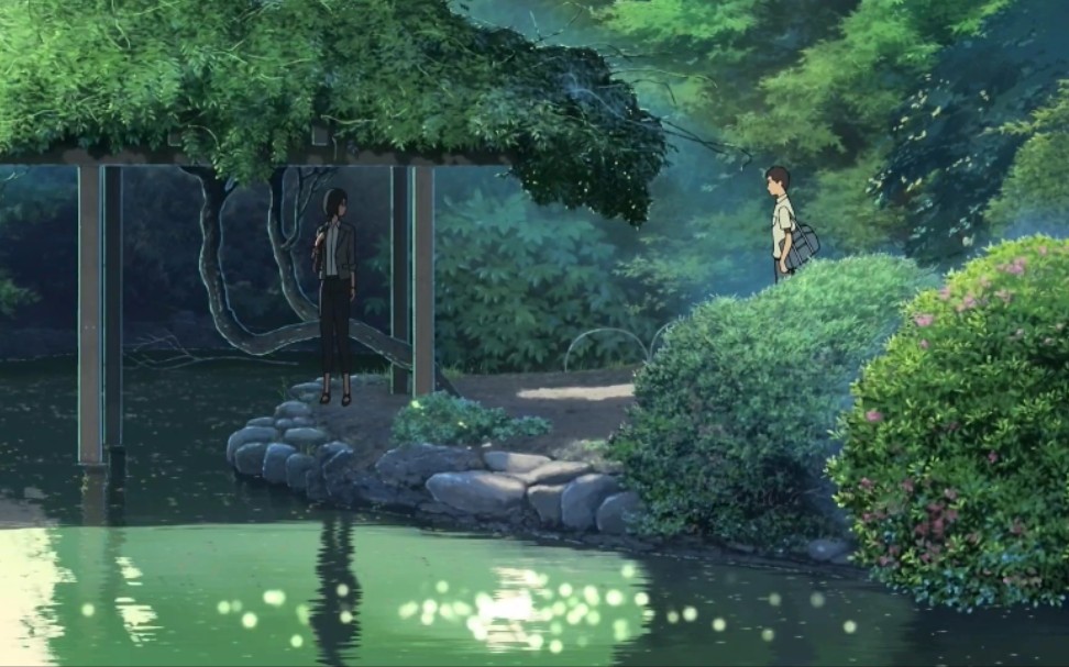 言叶之庭雨在哗哗的下