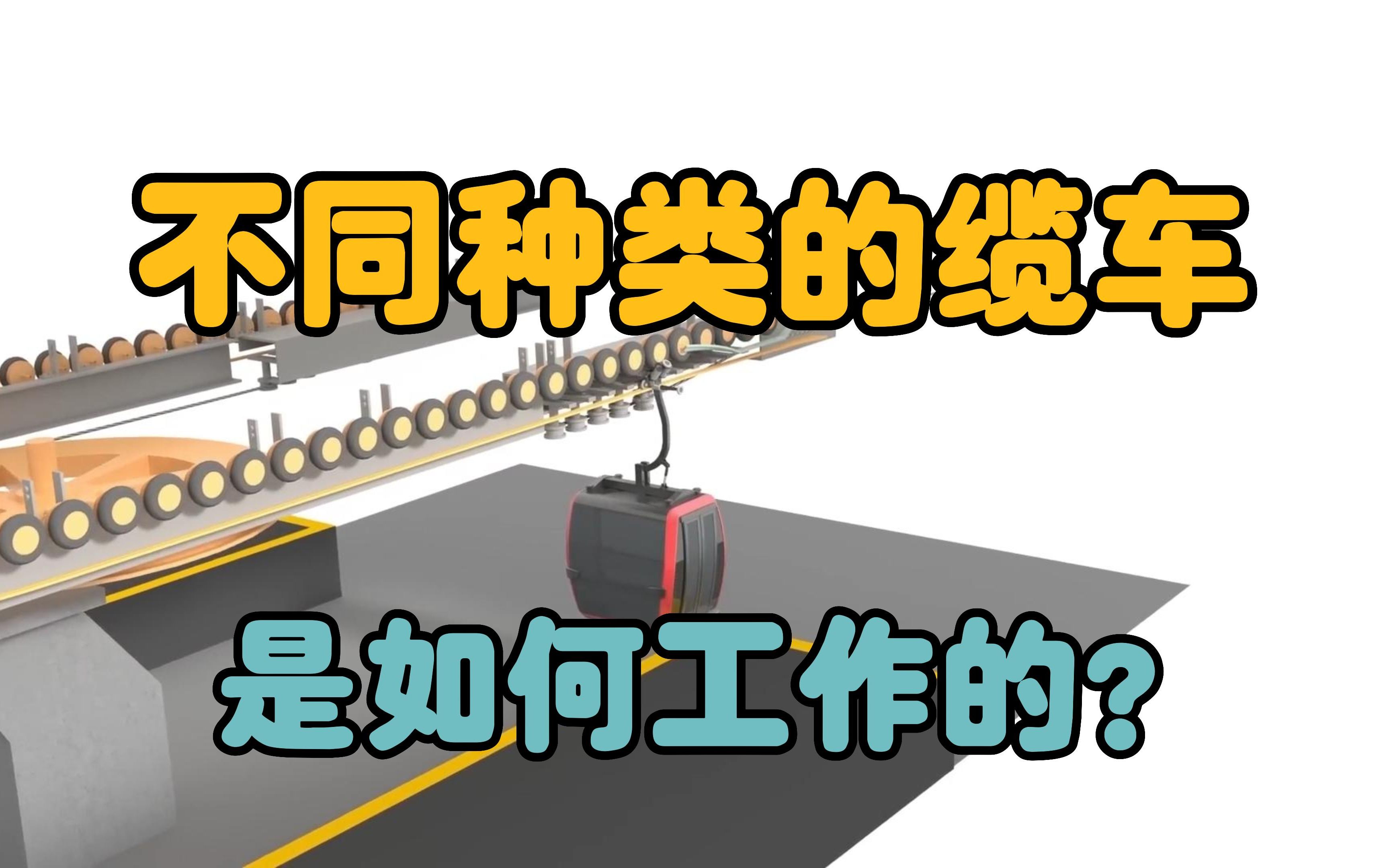 不同种类的缆车,是如何与钢索固定的?它是如何工作的?哔哩哔哩bilibili