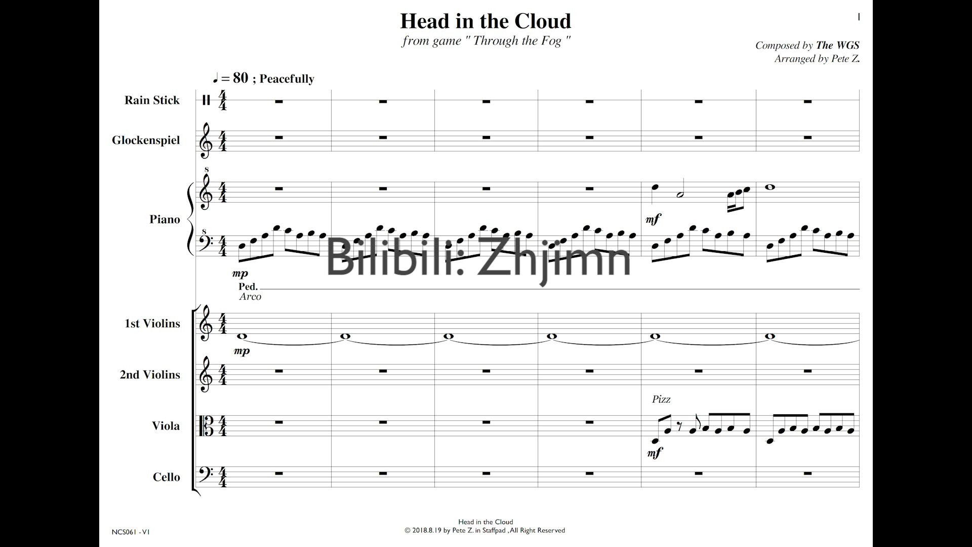 [图]【扒谱|附总谱】Head in the Cloud - 穿越迷雾