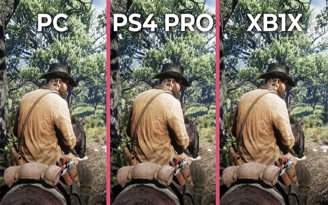 pc(4k分辨率测试) vs ps4 pro vs xb1x 游戏画面对比 1080p视频_哔哩