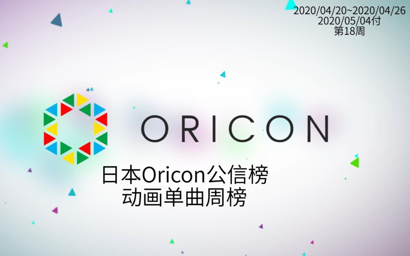 日本Oricon公信榜|动画单曲周榜|2020年第18周哔哩哔哩bilibili