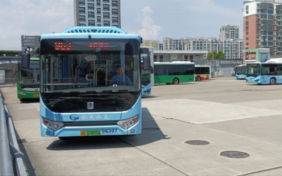 宁波公运公交963路汽车东站开往花博园全程第一视角6倍速pov