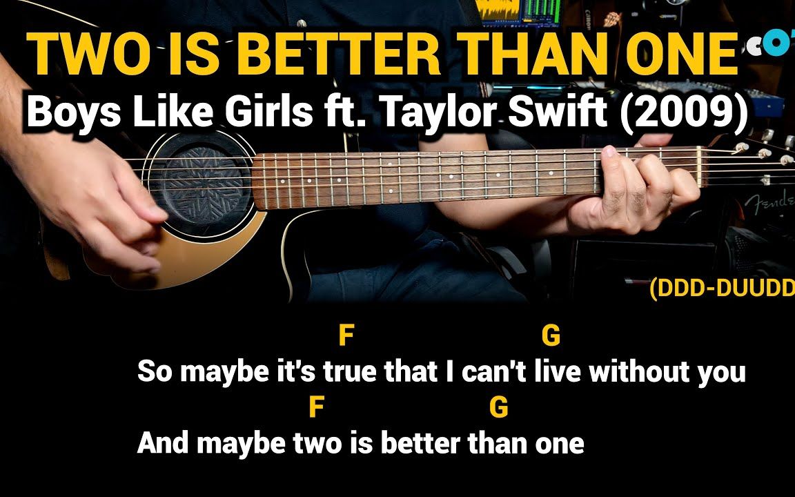 [图]【外网吉他教程】Two Is Better Than One - Boys Like Girls & Taylor Swift 合作曲 2比1好