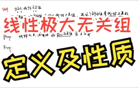 1102.5线性极大无关组定义及性质哔哩哔哩bilibili